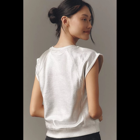 NWOT Anthropologie Pilcro Shiny Knit Muscle Top - Picture 2 of 16